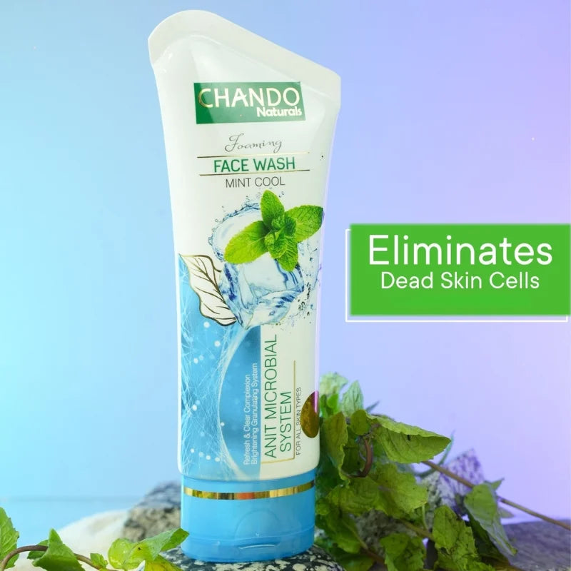 Face Wash | Chando Naturals Mint Cool Anti-Microbial Face Wash 100ml Daily Cleanser for Oily and Acne-Prone Skin