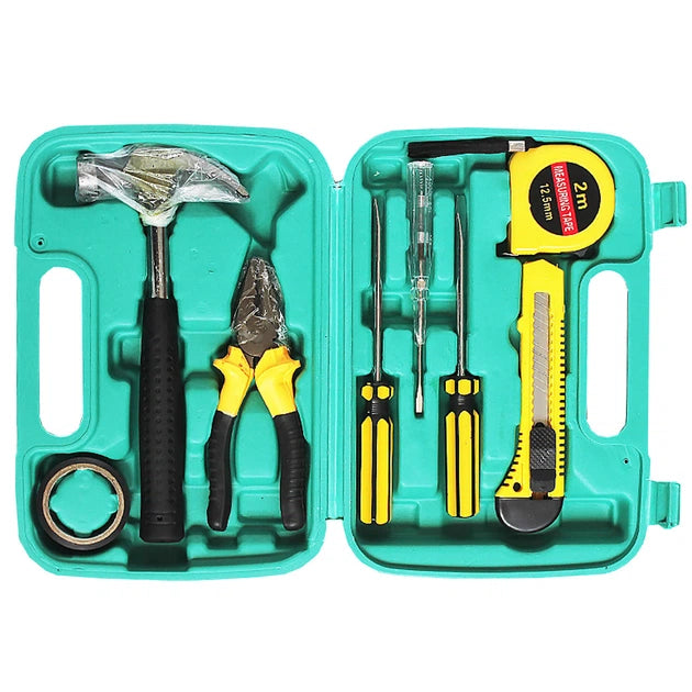 8 PCS Professional Tool Set with Storage Box | YL-8009A Model | Durable Home Repair & DIY Toolkit | Organized Plastic Storage Box
