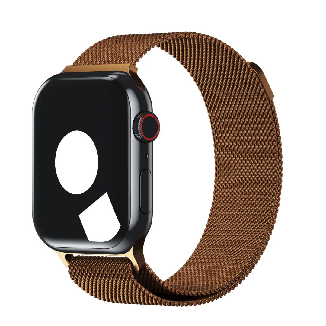 Coffee Color | Apple Watch Milanese Magnetic Loop Strap | Stainless Steel Band | 42mm / 44mm / 45mm