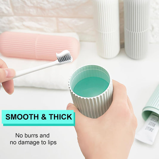 Portable Toothbrush & Toothpaste Holder Case | Travel Storage Box with Cup Function
