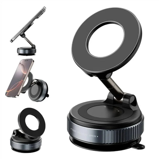 Foldable Magnetic Car Phone Holder | 360Β° Rotating Suction Mount, Universal