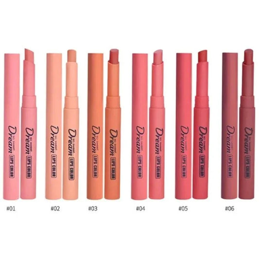Hengfang Matte Dream Lipstick Set β 6-Piece Long-Lasting Nude Shades | Waterproof, Smooth Finish
