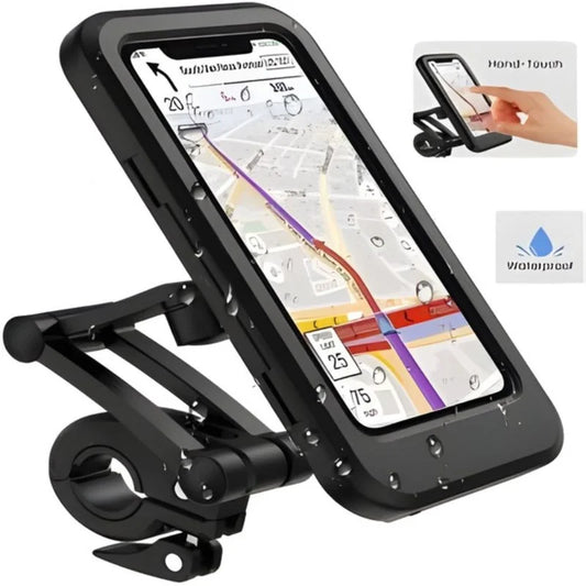 Waterproof Bike Phone Holder 360Β° Rotation | Handlebar Mobile Mount for Bicycle & Motorcycle