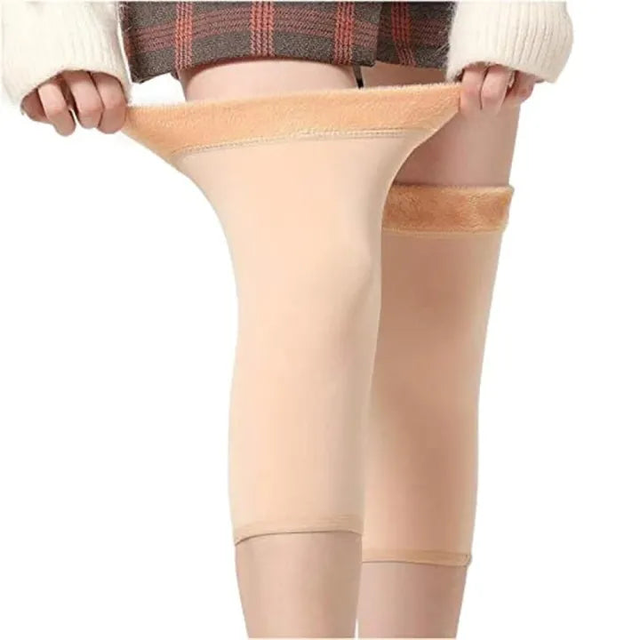 Unisex Wool Knee Warmers Pair | Warm Elastic Fit, Plain design | Winter Wear for Men & Women | Random Colors