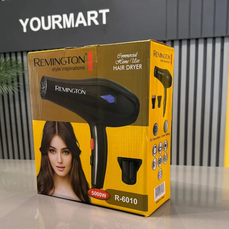 Remington Hair Dryer R-6010 Professional Ionic Dryer with 3 Speed Settings and DC Strong Motor