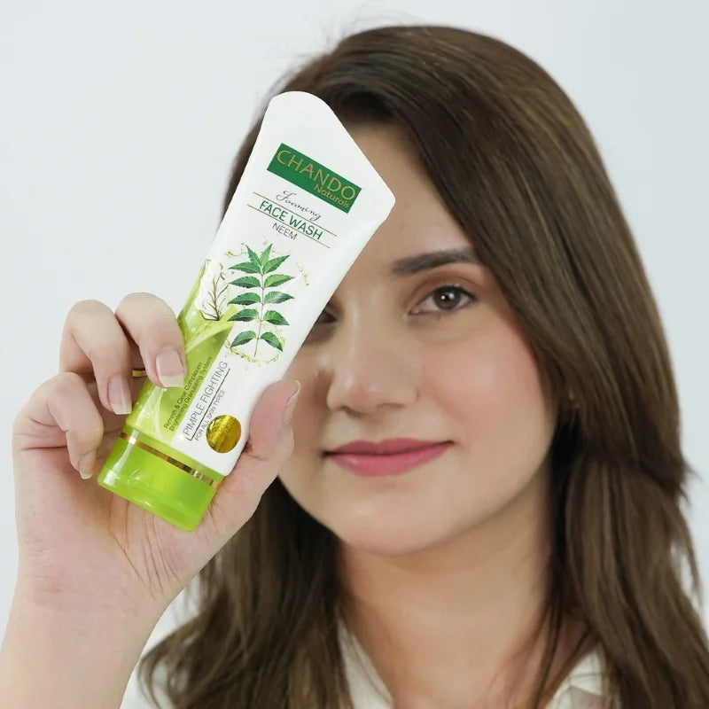 Face Wash | Chando Naturals Neem Pimple Fighting Face Wash 100ml Daily Cleanser for Oily and Acne-Prone Skin