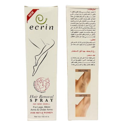 Ecrin Hair Removal Spray for Men & Women | Fast, Gentle Hair Remover 100ml