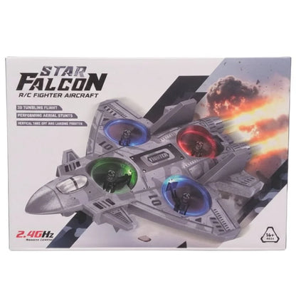 Premium RC Fighter Jet Plane 2.4 | Remote Control Foam Airplane Toy with Lights & 3D Stunt Glider