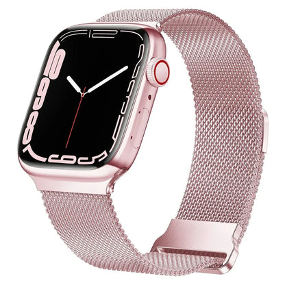 Rose Pink | Apple Watch Milanese Magnetic Loop Strap | Stainless Steel Band  | 42mm / 44mm / 45mm