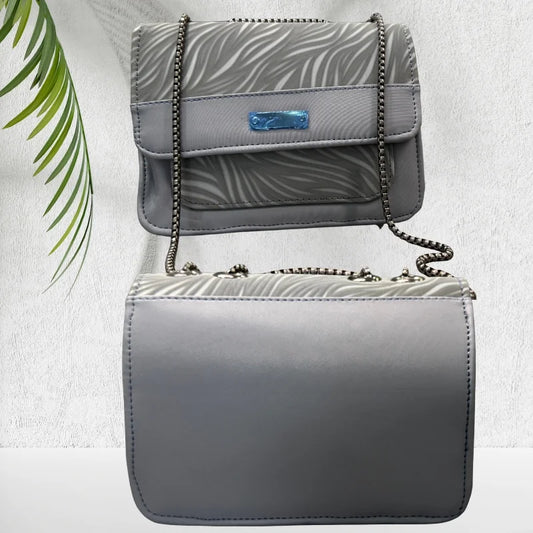 Luxury Women’s Shoulder Bag in Grey Faux Leather for Casual, Work, and Formal Use