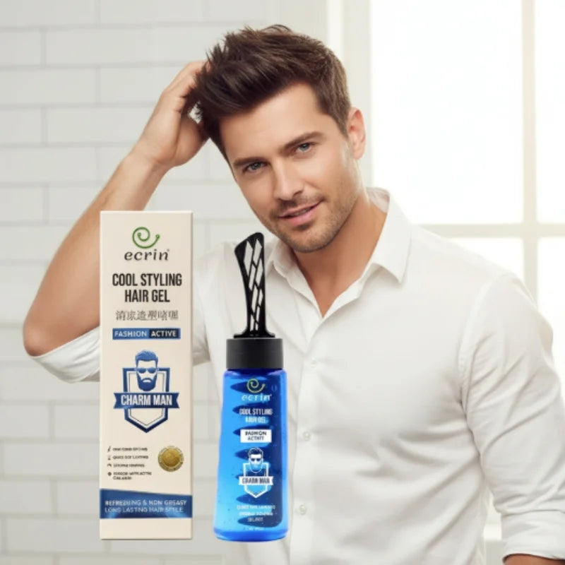 ECRIN Cool Styling Hair Gel 280ml with Active Collagen Strong Hold & Cool Fresh Effect