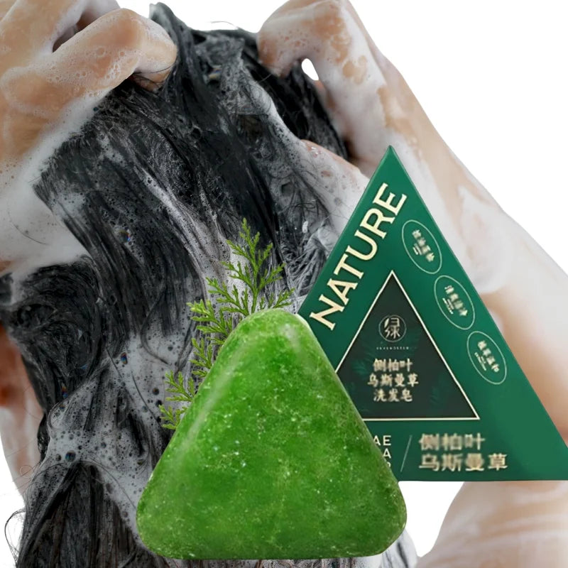 Nature Triangle Shampoo Bar | Plant-Based Herbal Hair Growth Soap | Calming, Strengthening & Eco-Friendly