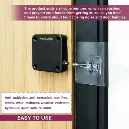 Portable Automatic Door Closer | Punch-Free Installation | Self-Closing Device with Strong Pull Force