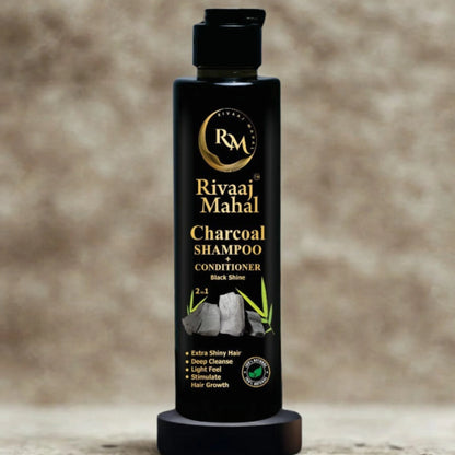 Rivaaj Mahal Charcoal Shampoo + Conditioner 2-in-1 | Black Shine Formula