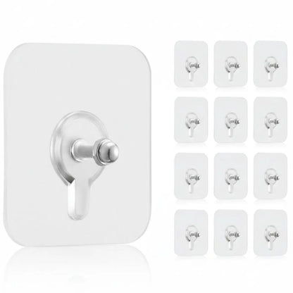 4 PCs Punch-Free Screw Hanger | Non-Marking Wall Hook Stickers | Heavy-Duty Picture & Decor Holder
