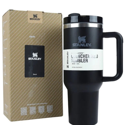 Black Stanley 40 Oz Stainless Steel Tumbler | Leak-Proof Vacuum Insulated Travel Mug | Hot & Cold