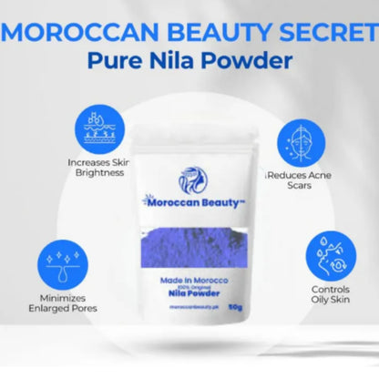 Moroccan Beauty Blue Nila Powder 50g | Skin Whitening, Anti-Inflammatory & Hydrating